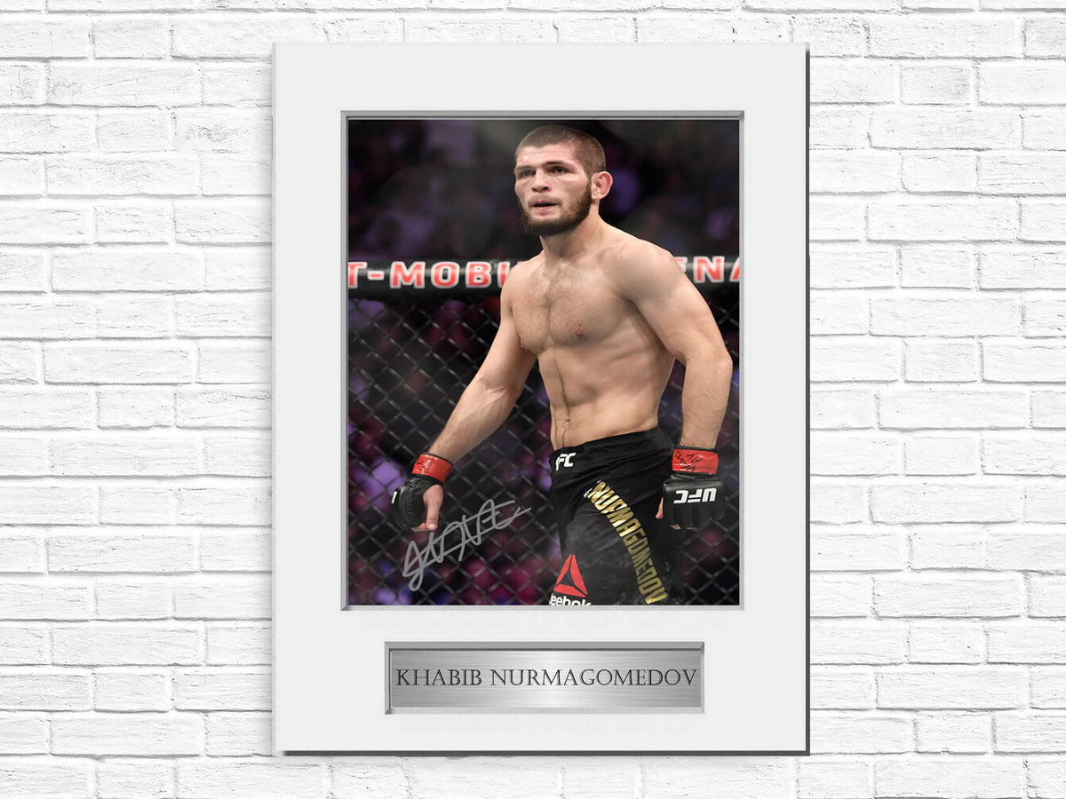 Khabib Nurmagomedov MMA UFC Fighter Signed Autograph Photo Display Mount Gift