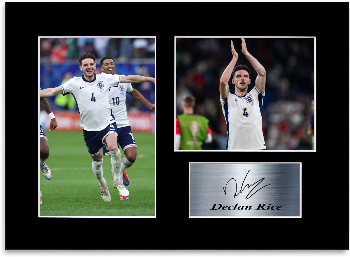 Declan Rice England Euro 2024 Football Player mounted display by LJW Prints