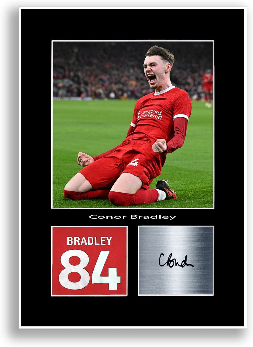 Conor Bradley Football Player Poster Signed Print Photo A4 Wall Art Gift Idea