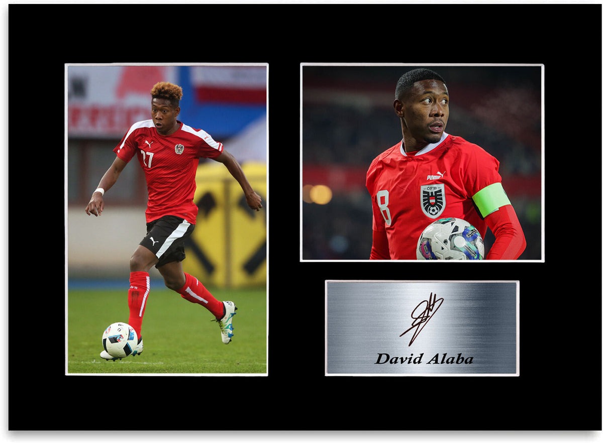 David Alaba Football Player A4 Signed Photo Display Mount Poster
