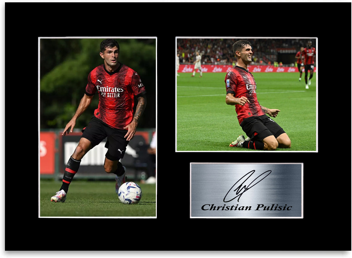 Christian Pulisic Football Player Milan mounted display by LJW Prints