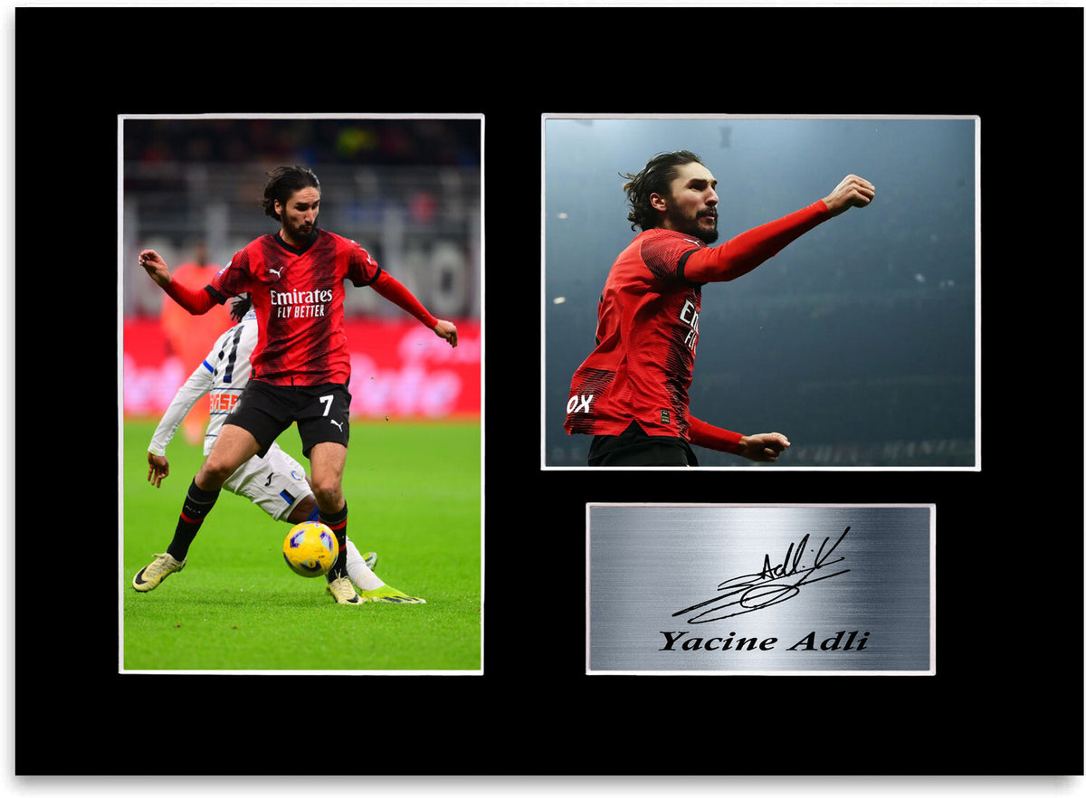 Yacine Adli Milan Football Player mounted display by LJW Prints