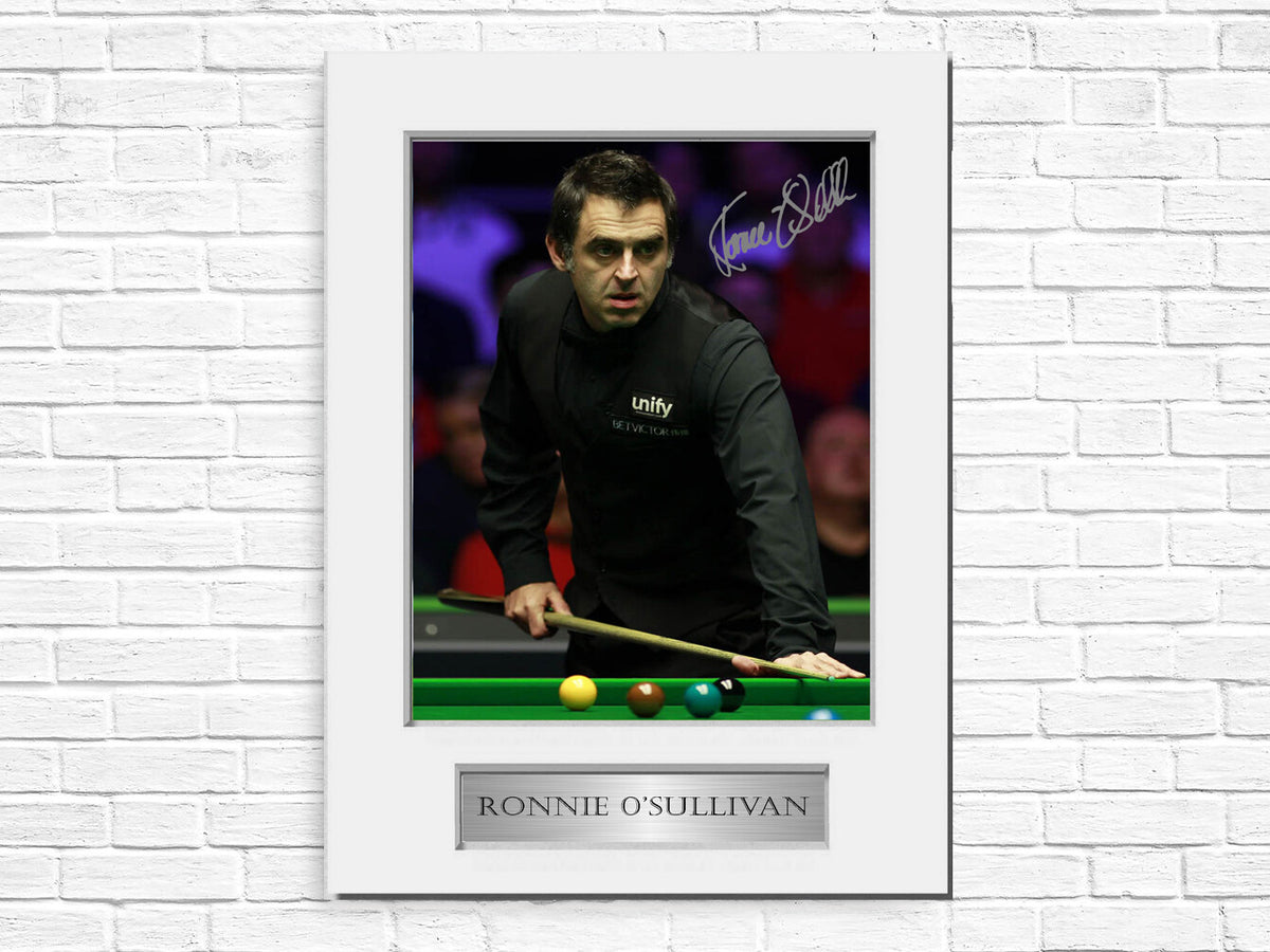 Ronnie O'Sullivan Snooker Player Signed Photo Display Mount A4