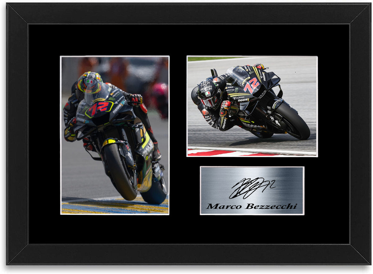 Marco Bezzecchi Motorcycle Racer Poster Signed Autograph Photo Display Mount A4