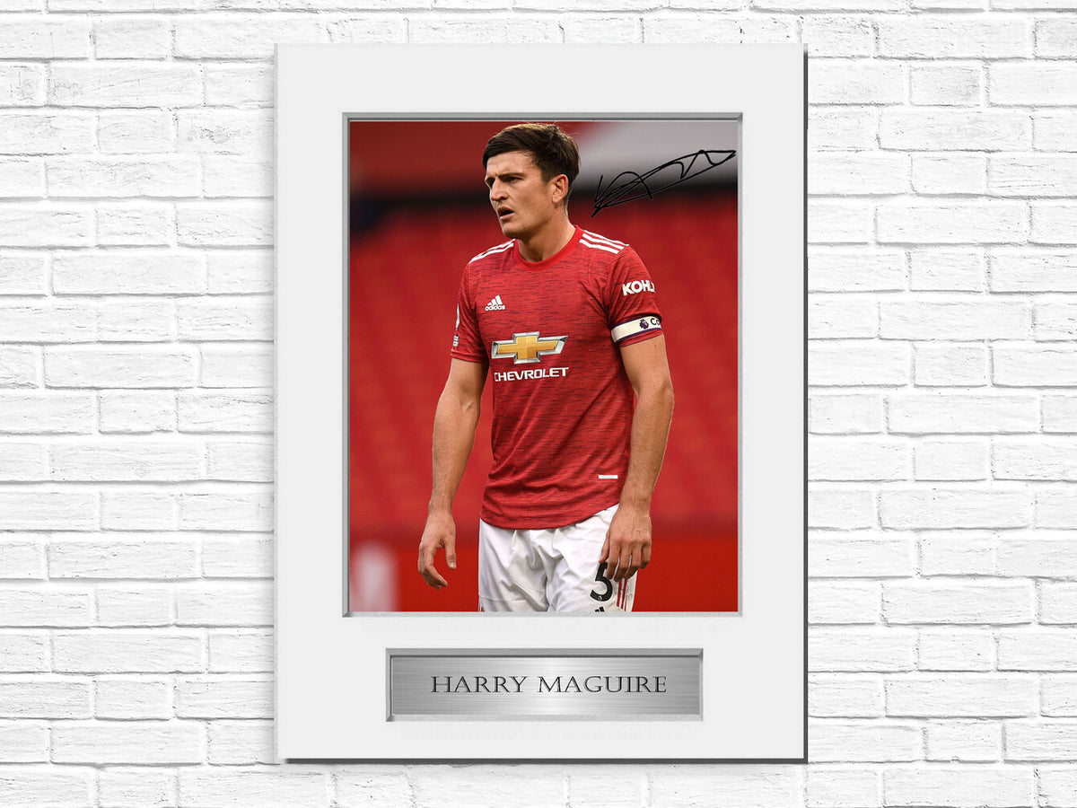 Harry Maguire Man United Player Signed Autograph Photo Display Mount Gift A4