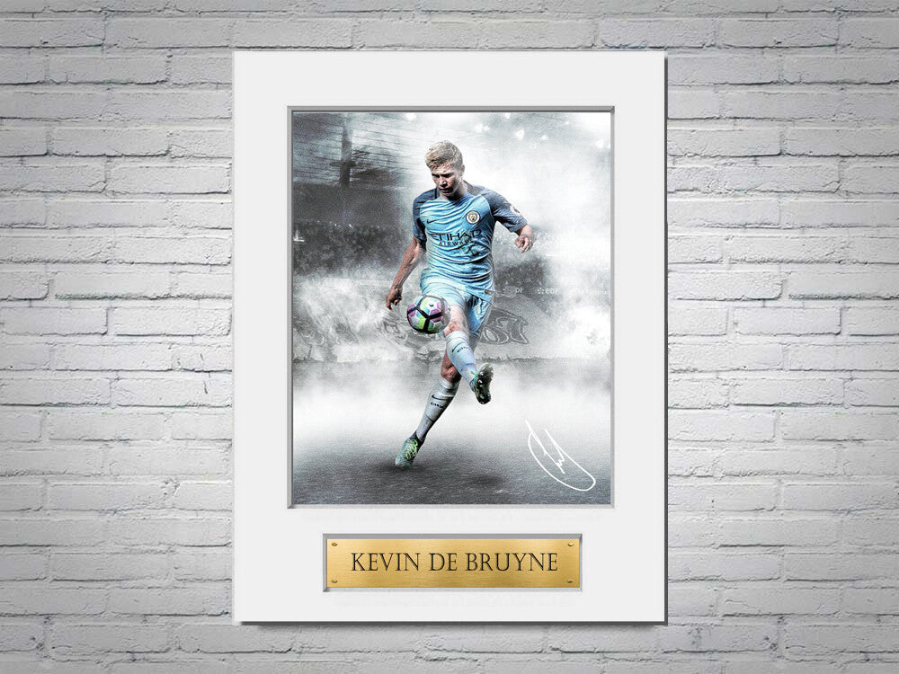Kevin De Bruyne A4 Printed Signed Autograph Photo Display Mount Gift