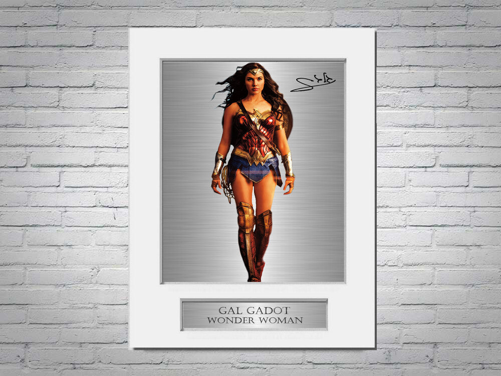 Gal Gadot Wonder Woman Signed Photo Display Mount A4 