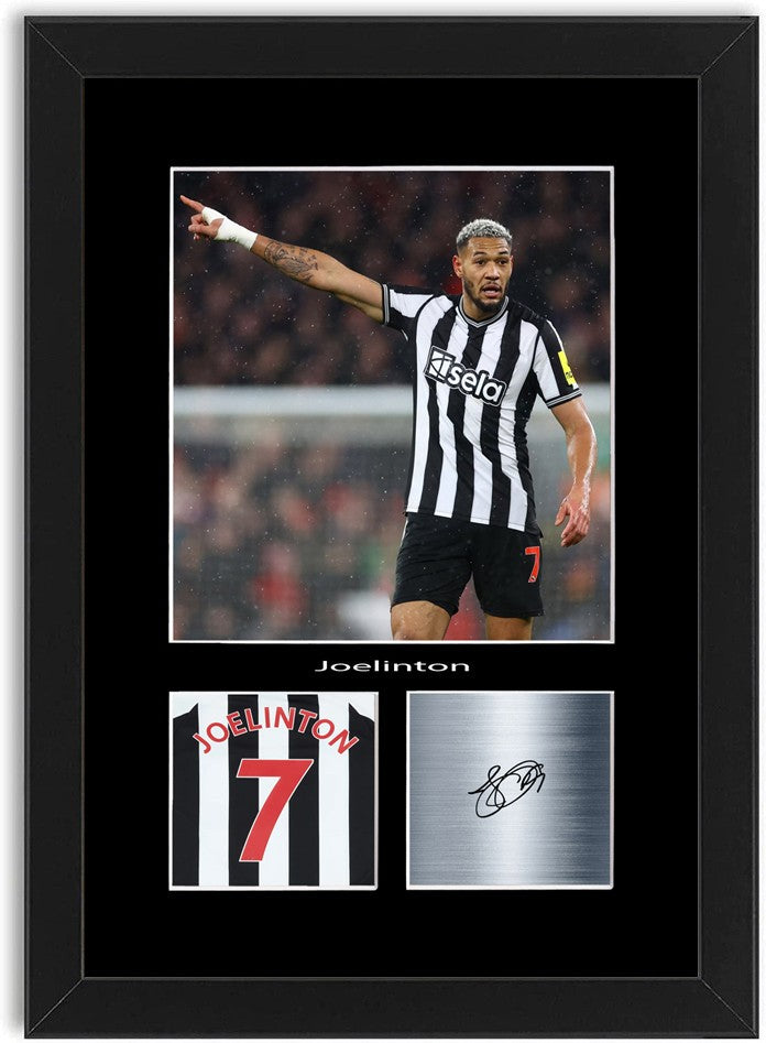 Joelinton Football Player Poster Signed Print Photo A4 Wall Art Framed