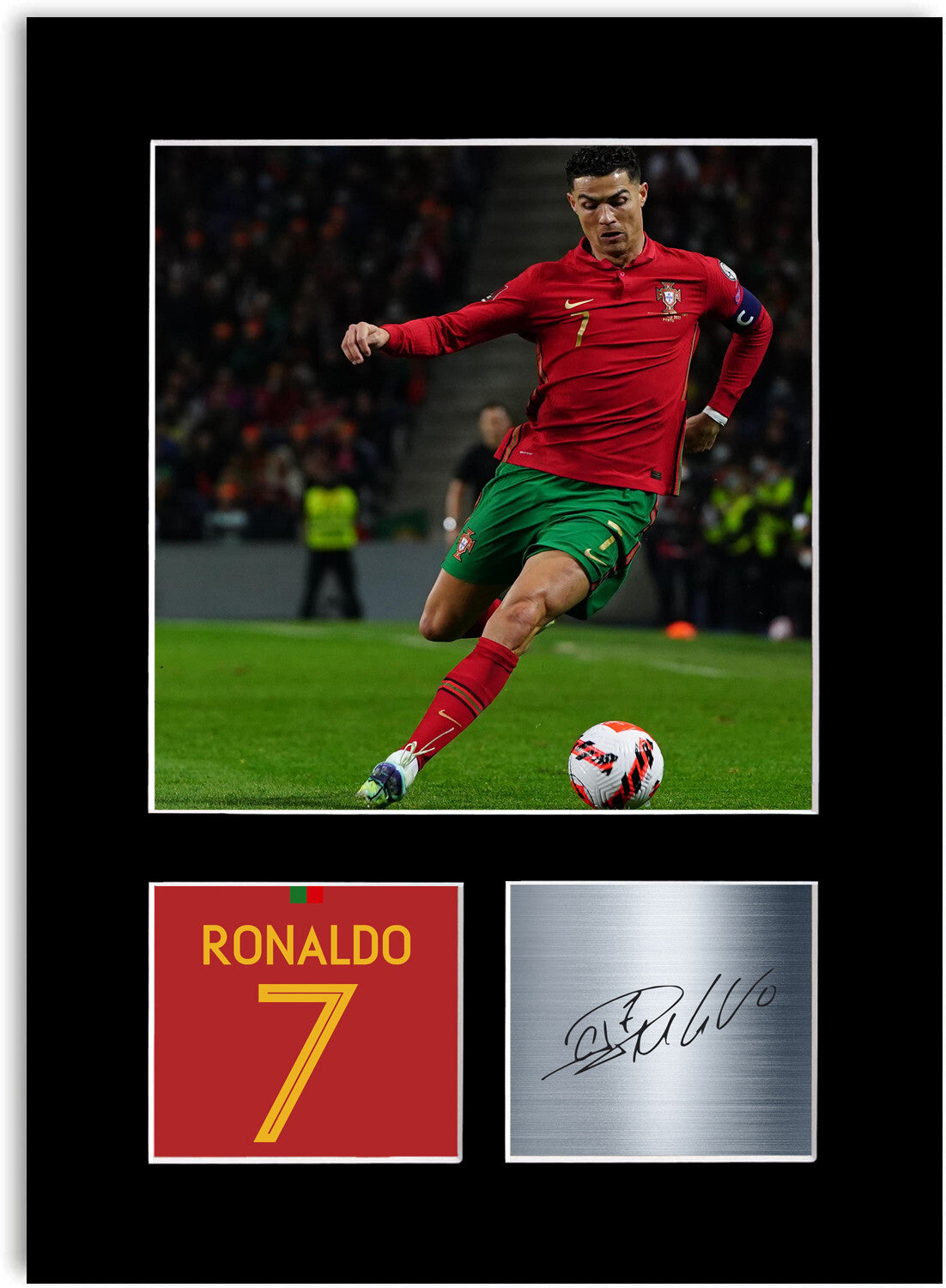 Cristiano Ronaldo Football Player Portugal mounted display by LJW Prints