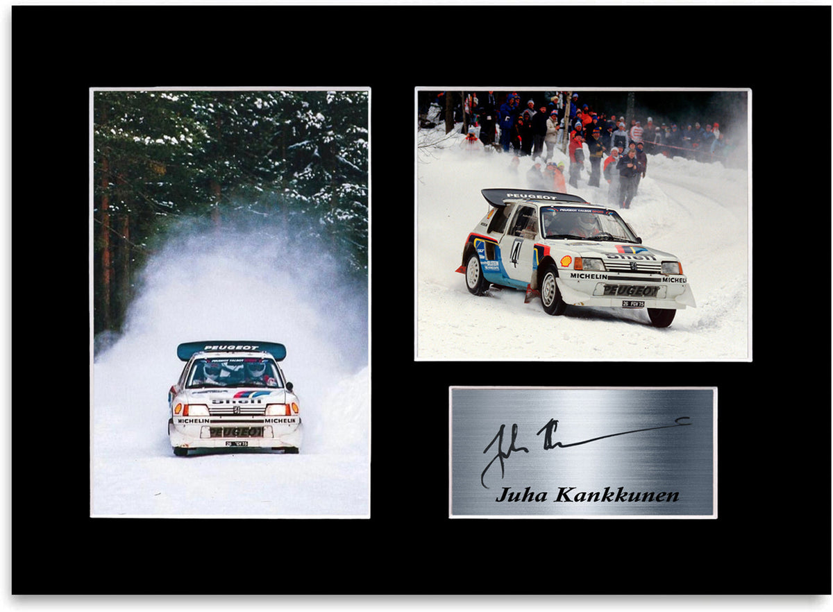 Juha Kankkunen Group B World Rally Champion Signed Photo Display Poster A4