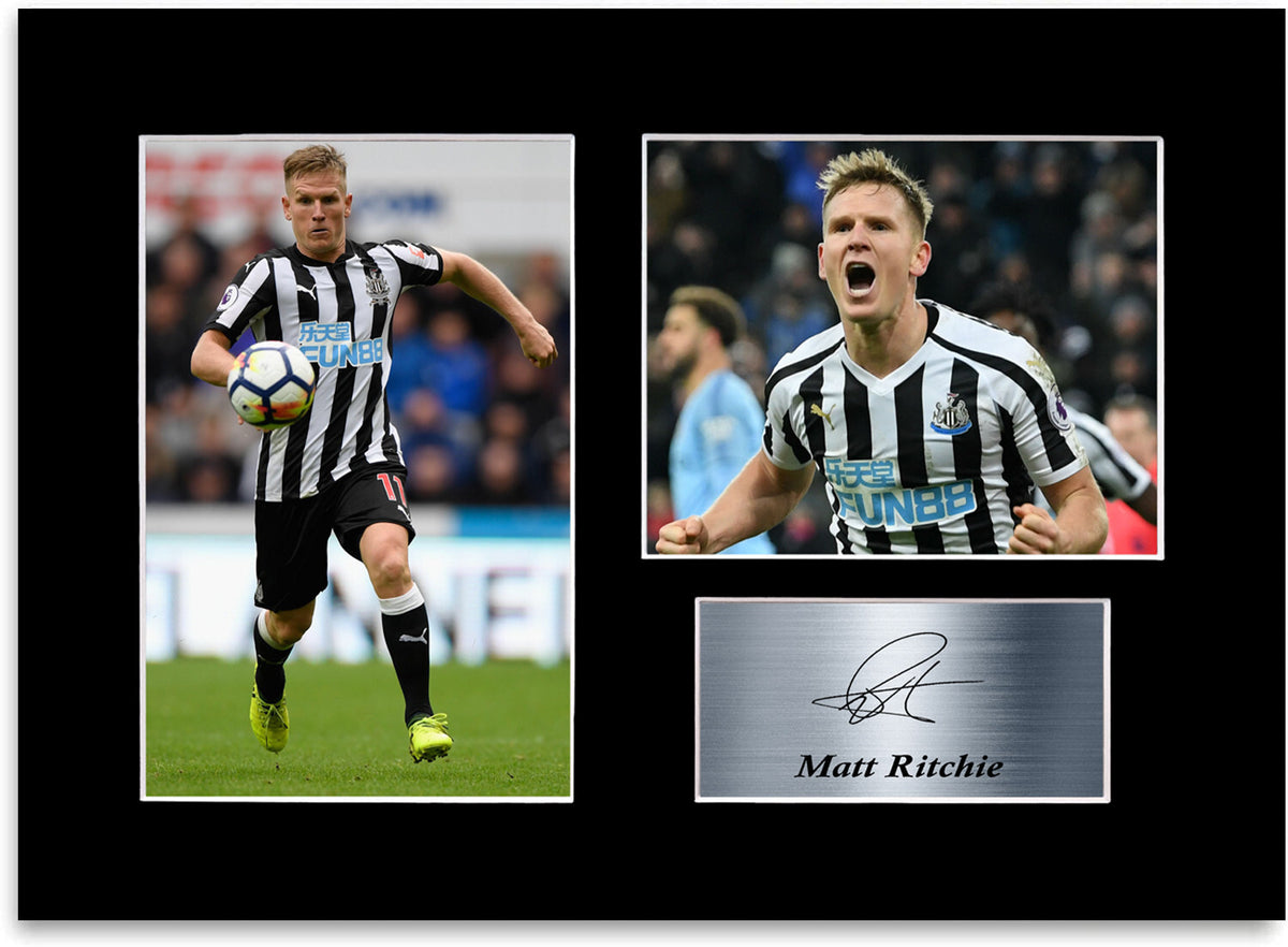 Matt Ritchie Newcastle Poster Printed Signed Autograph Photo Display Mount A4