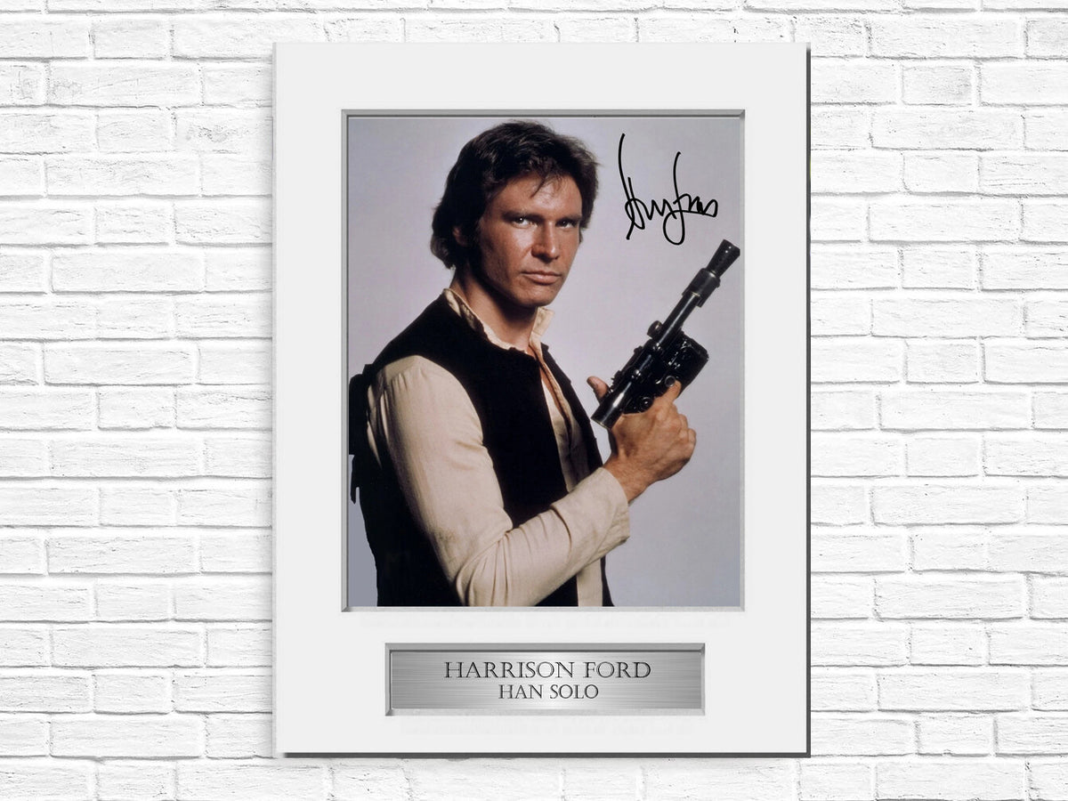 Harrison Ford Signed Photo Display Mount A4 Han Solo Gift