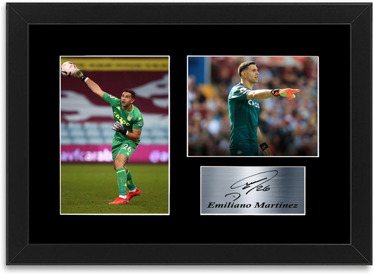 Emiliano Martinez Aston Villa Player Signed Photo Display Mount A4 Poster Framed