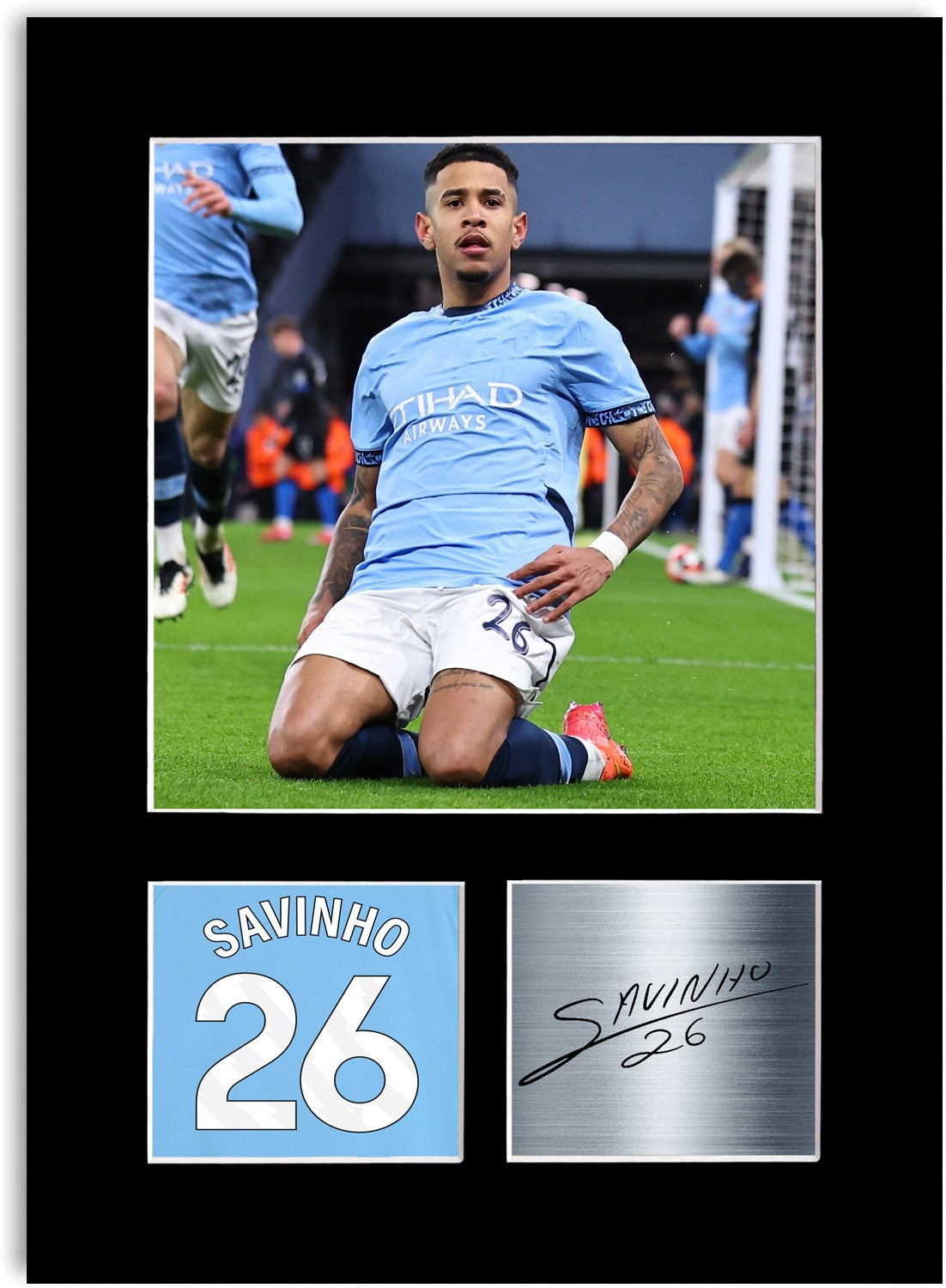 Savinho Football Player Poster Signed Photo Display Mount Print A4 Gift