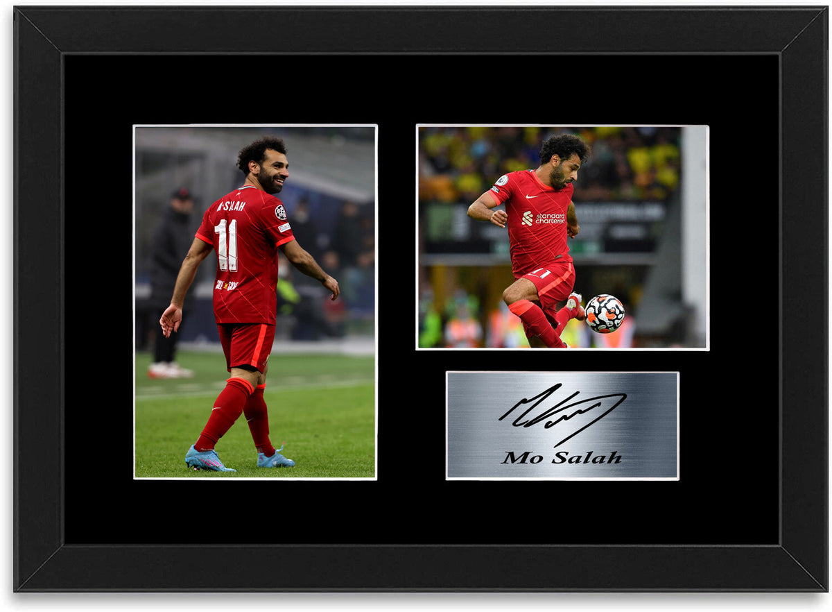 Mo Salah Liverpool Player Poster Signed Photo Display Mount A4 Framed