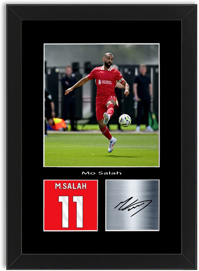 Mo Salah Liverpool Football Player Poster Signed Print Photo A4 Wall Art Framed