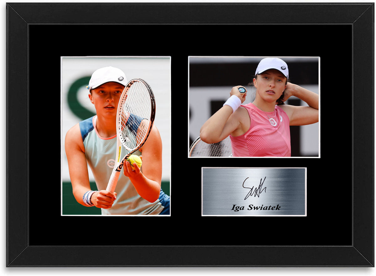 Iga Swiatek Tennis Player Signed Autograph Photo Display Mount Poster A4 Framed