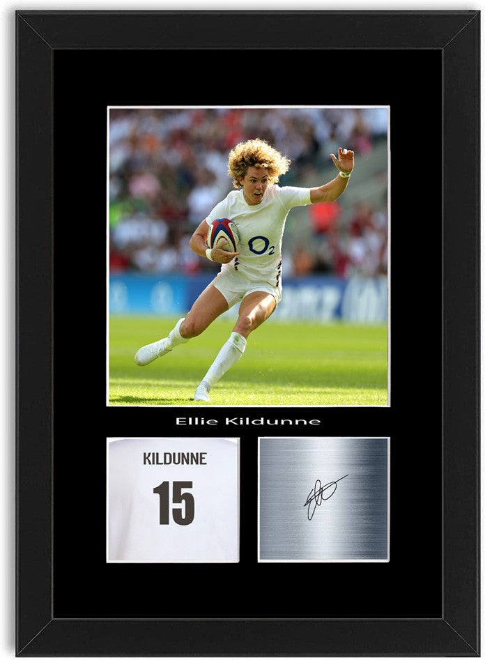 Ellie Kildunne England Women's Rugby Signed Photo Wall Art Poster Print Framed