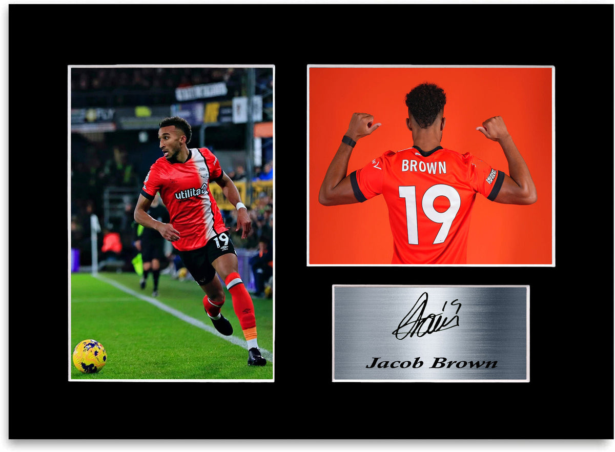 Jacob Brown Luton Player framed print by LJW Prints