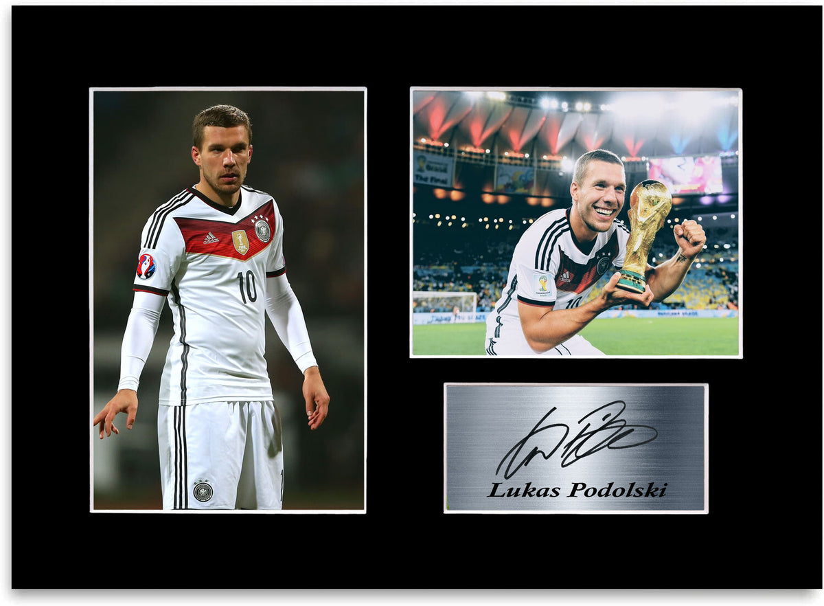 Lukas Podolski Germany Football Player A4 Signed Photo Display Mount Gift Poster