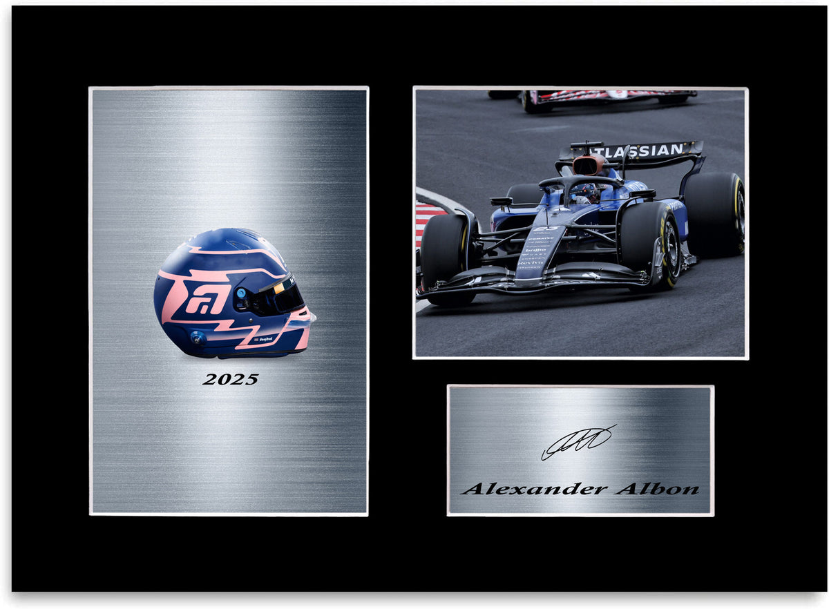 Alex Albon 2025 For Williams F1 Fans mounted display by LJW Prints