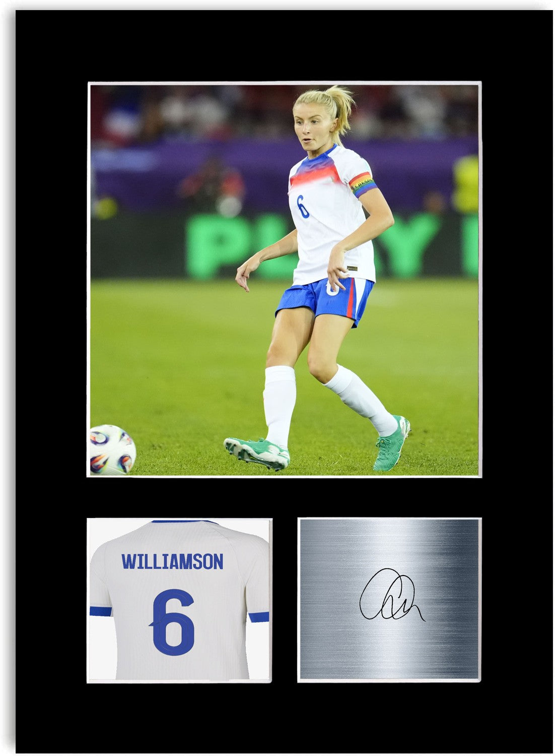Leah Williamson England Print Signed Photo Display Poster Women’s Euro 2025
