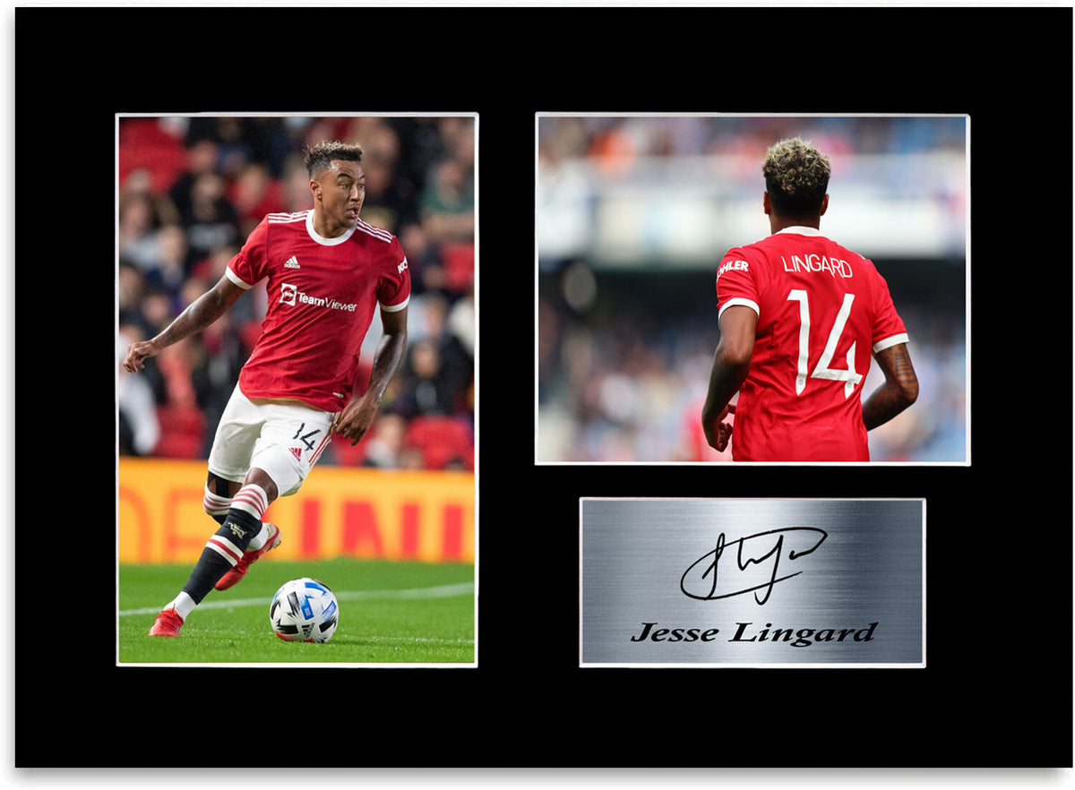 Jesse Lingard Man United Player Poster Signed Photo Display Mount Gift A4