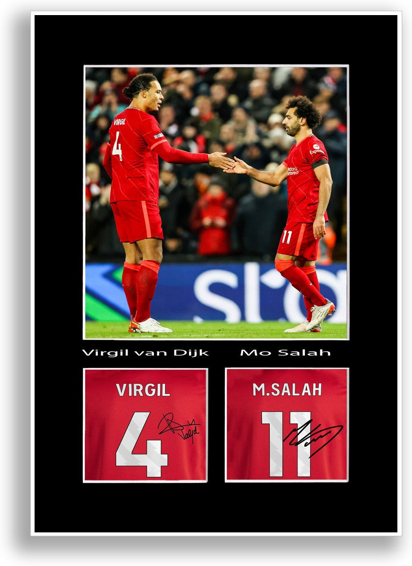 Mo Salah Virgil Football Player Poster Signed Print Photo A4 Wall Art Gift Idea