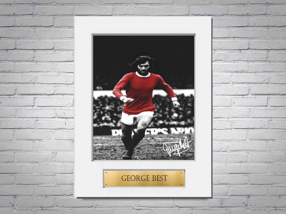 George Best Manchester United A4 Printed Signed Photo Display Mount Gift