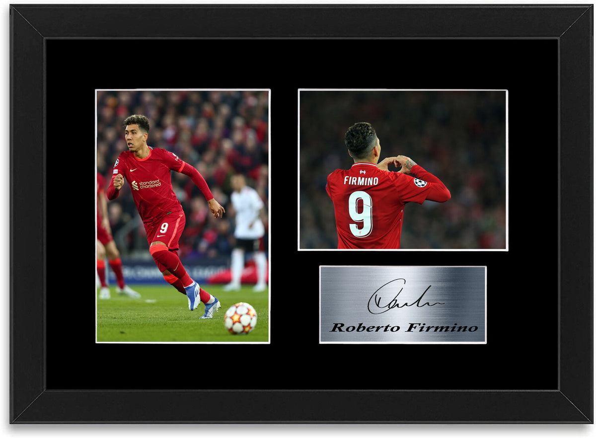 Roberto Firmino Liverpool Player A4 Poster Signed Photo Display Mount Framed