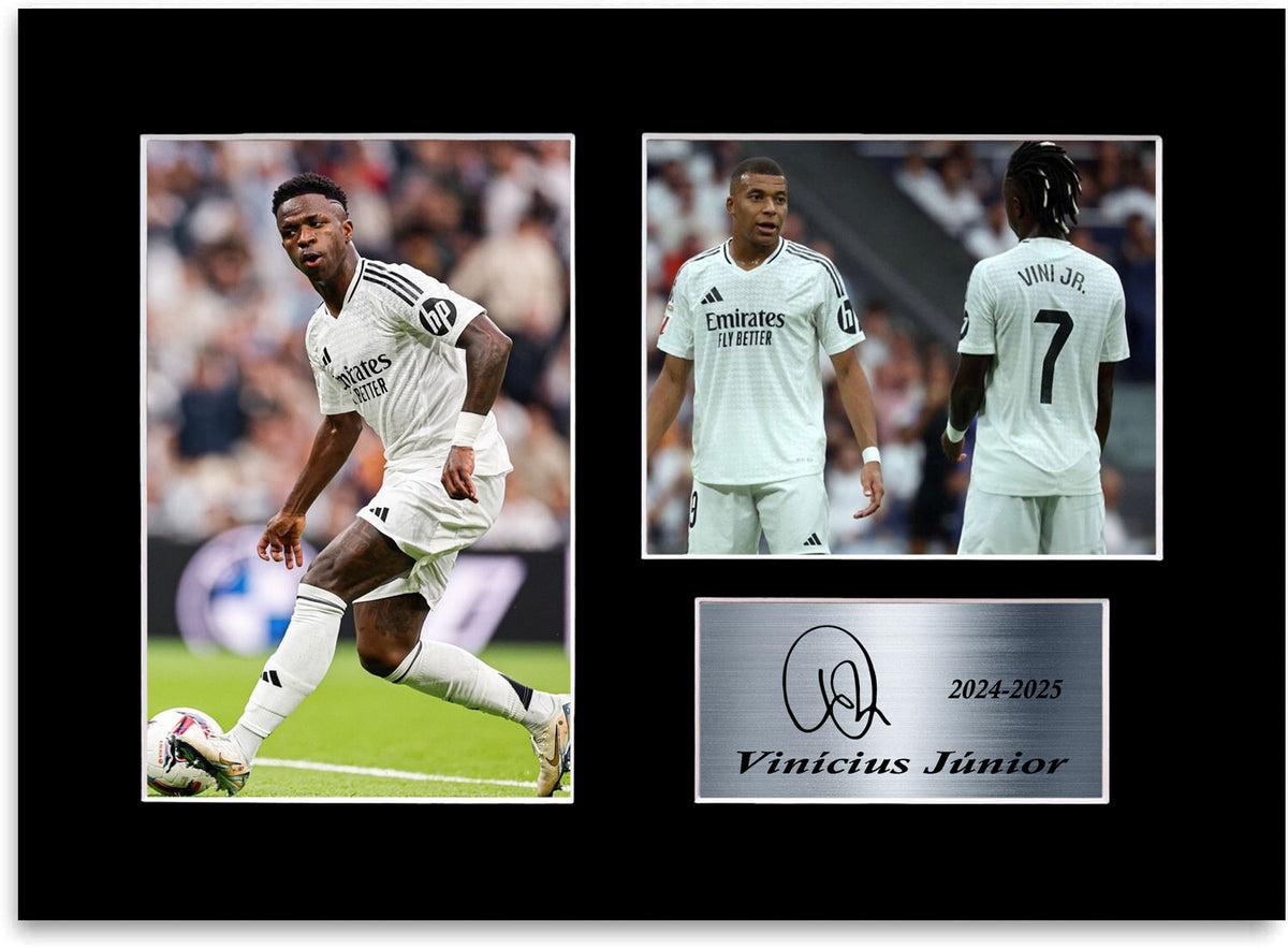 Vinicius Junior Real Madrid Football Player mounted display by LJW Prints