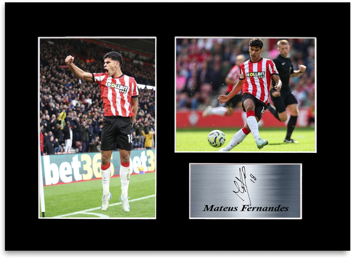 Mateus Fernandes Southampton Player framed print by LJW Prints