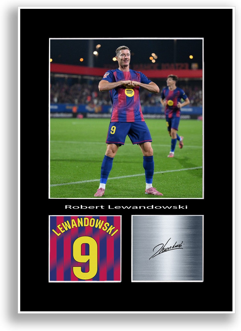 Robert Lewandowski Football Player Poster Signed Print Photo Wall Art Gift Idea