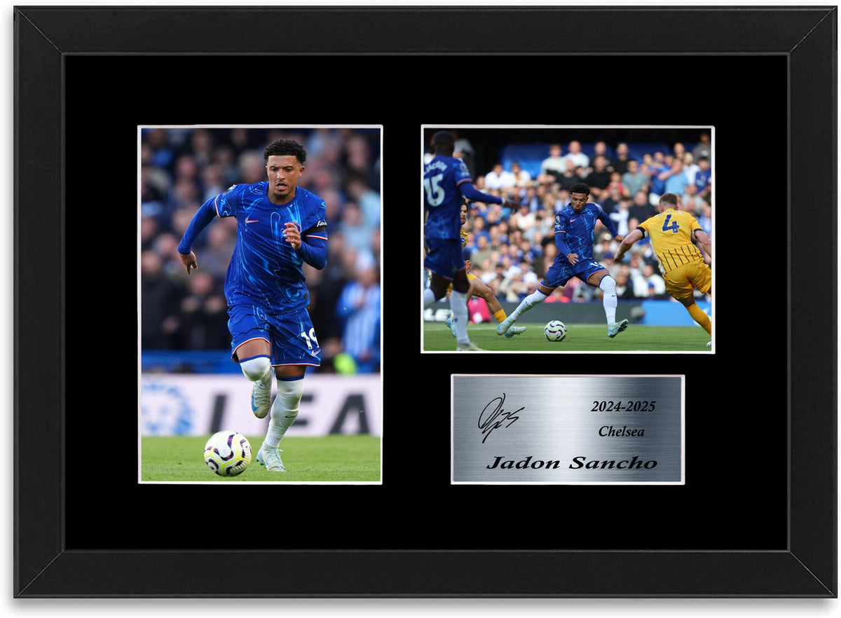 Jadon Sancho Chelsea Player framed print by LJW Prints