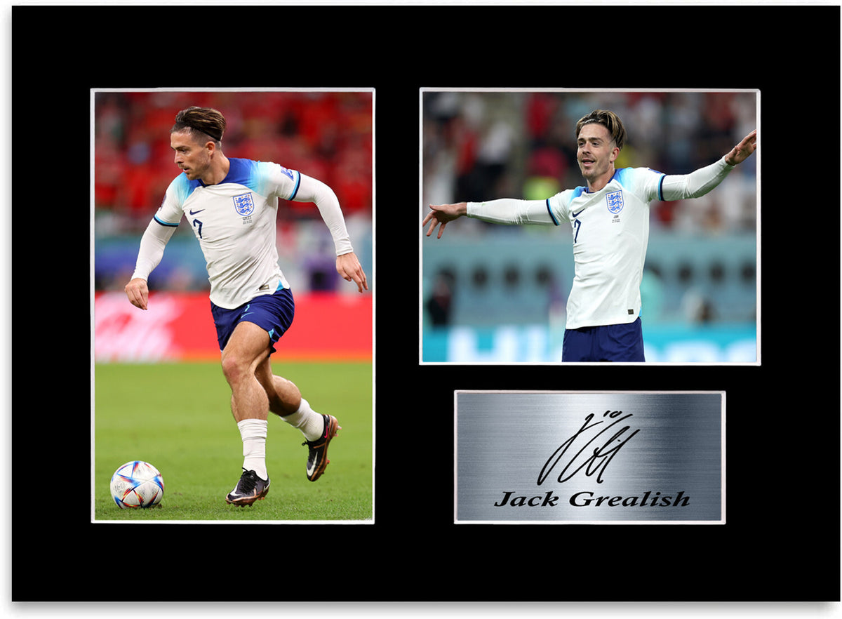 Jack Grealish England Player A4 Printed Signed Photo Display Mount Gift Poster