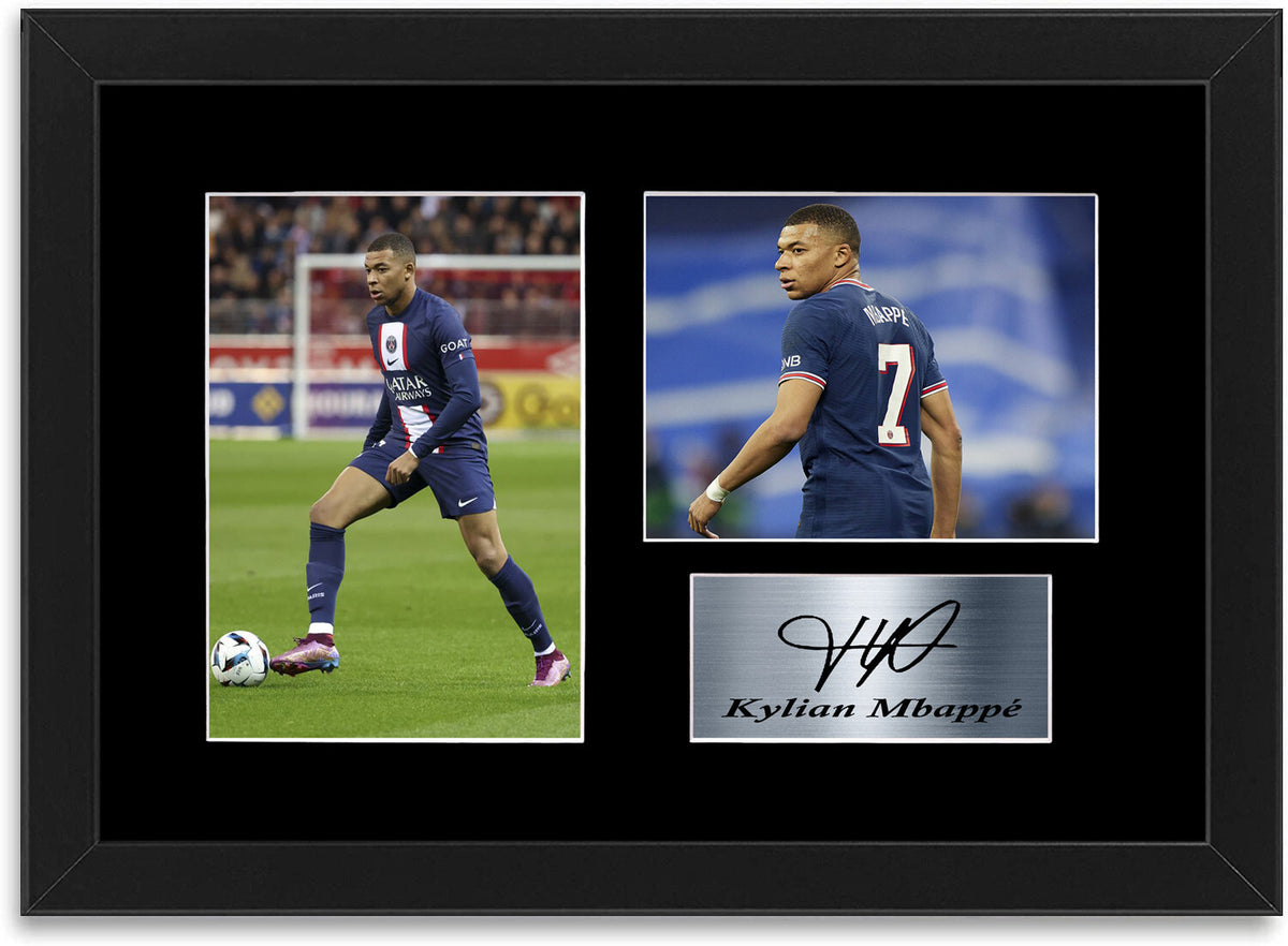 Kylian Mbappe France Psg Player Signed Autograph Photo Display Mount Gift A4