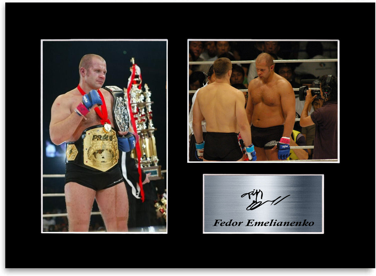 Fedor Emelianenko Pride FC MMA Champion Signed Photo Display Mount Poster A4