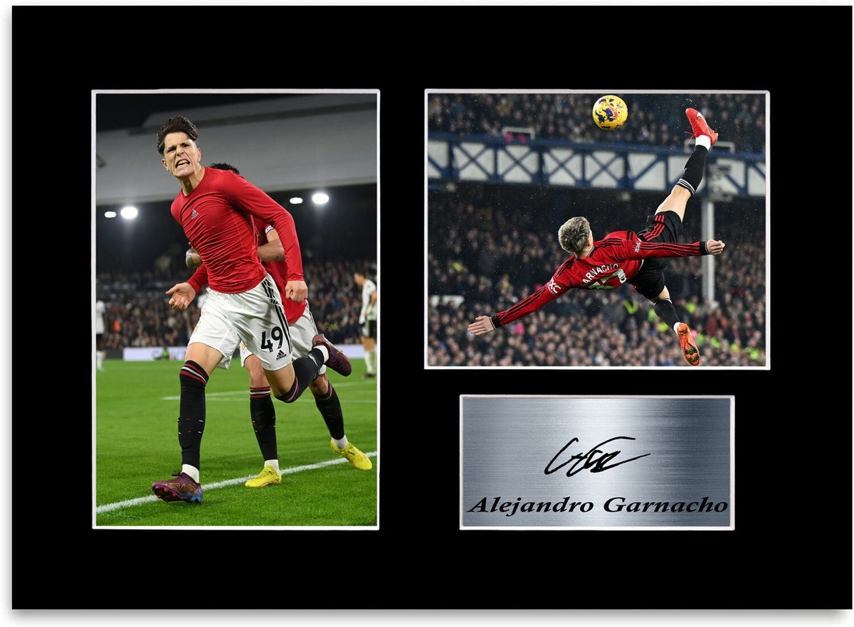 Alejandro Garnacho Man United Player mounted display by LJW Prints