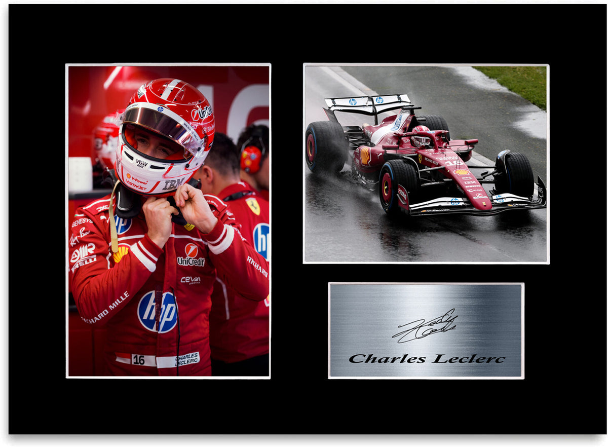Charles Leclerc 2025 For Ferrari F1 Fans mounted display by LJW Prints