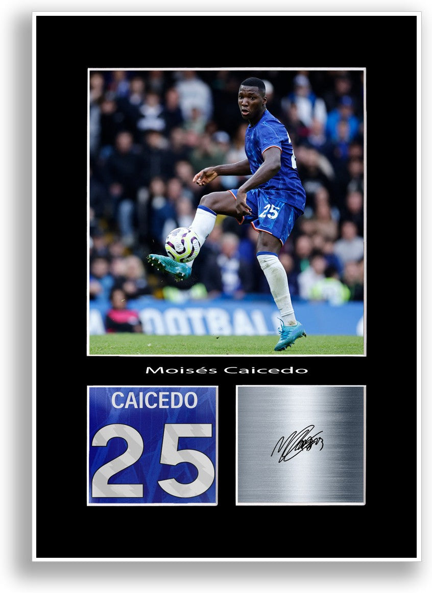 Moises Caicedo Football Player Poster Signed Print Photo A4 Wall Art Gift Idea