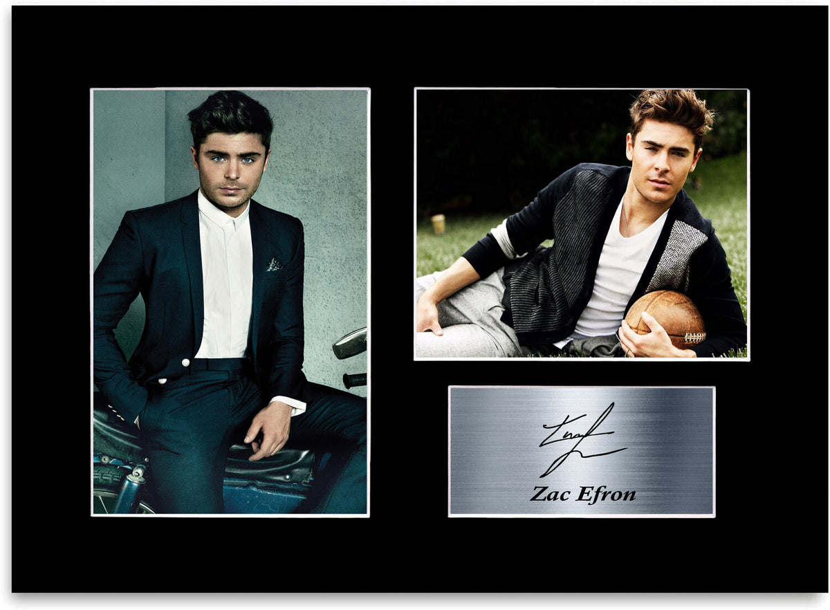 Zac Efron Printed Signed Autograph Photo Display Mount Gift Poster A4