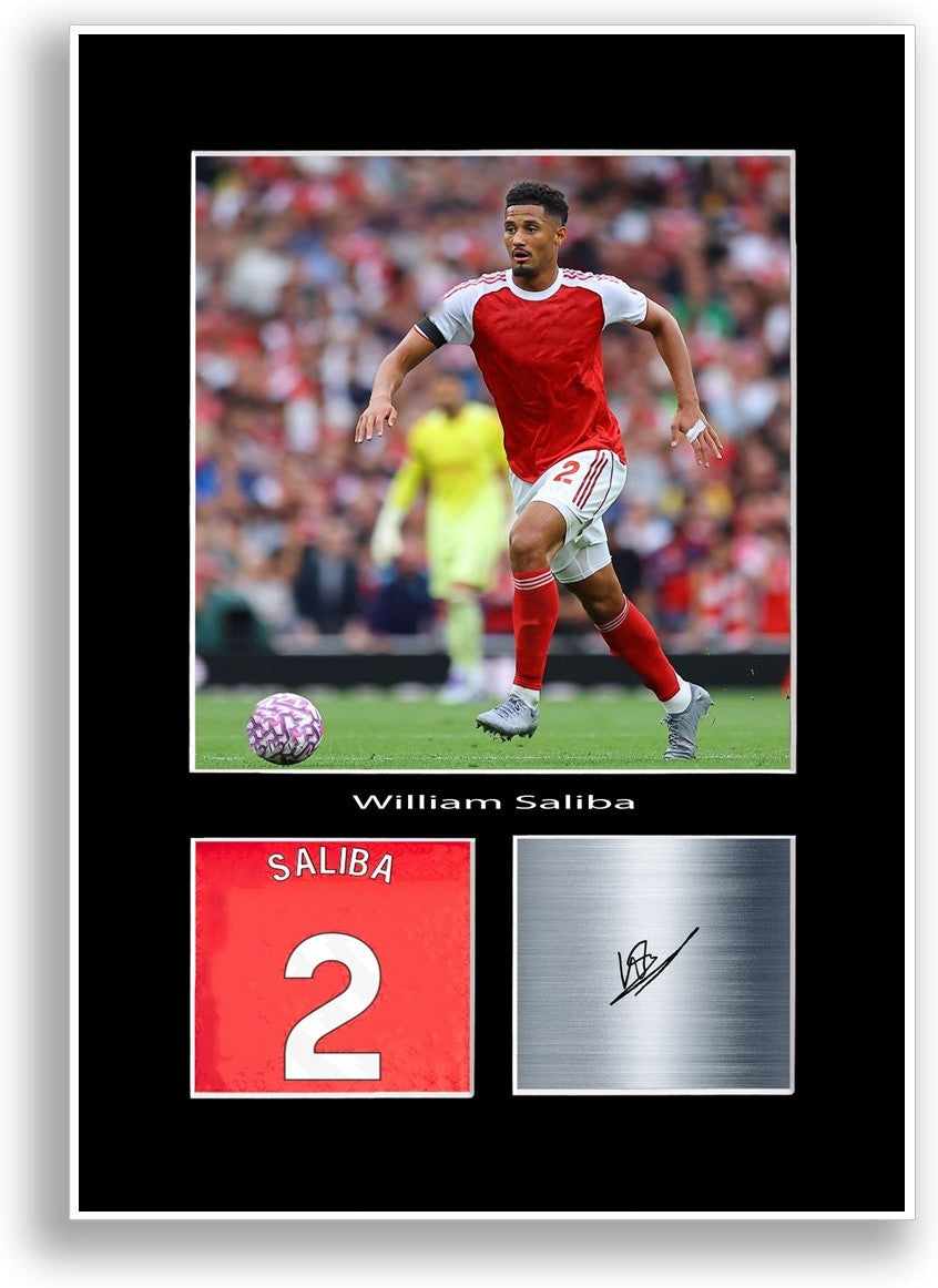 William Saliba Football Player Poster Signed Print Photo A4 Wall Art Gift Idea