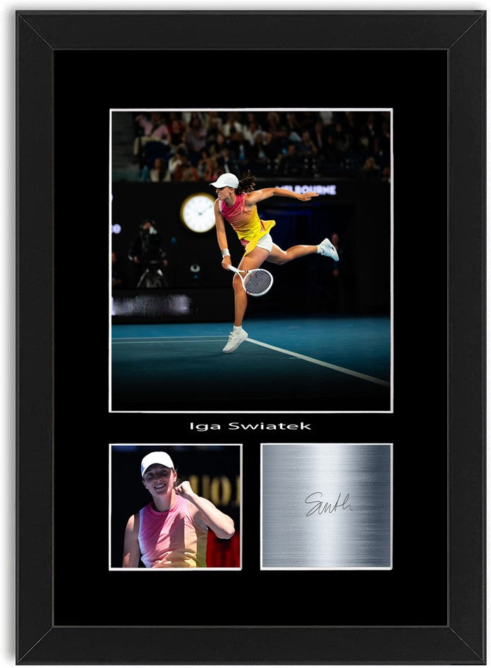 Iga Swiatek Tennis Player Print Signed Photo Poster Print A4 Wall Art Framed