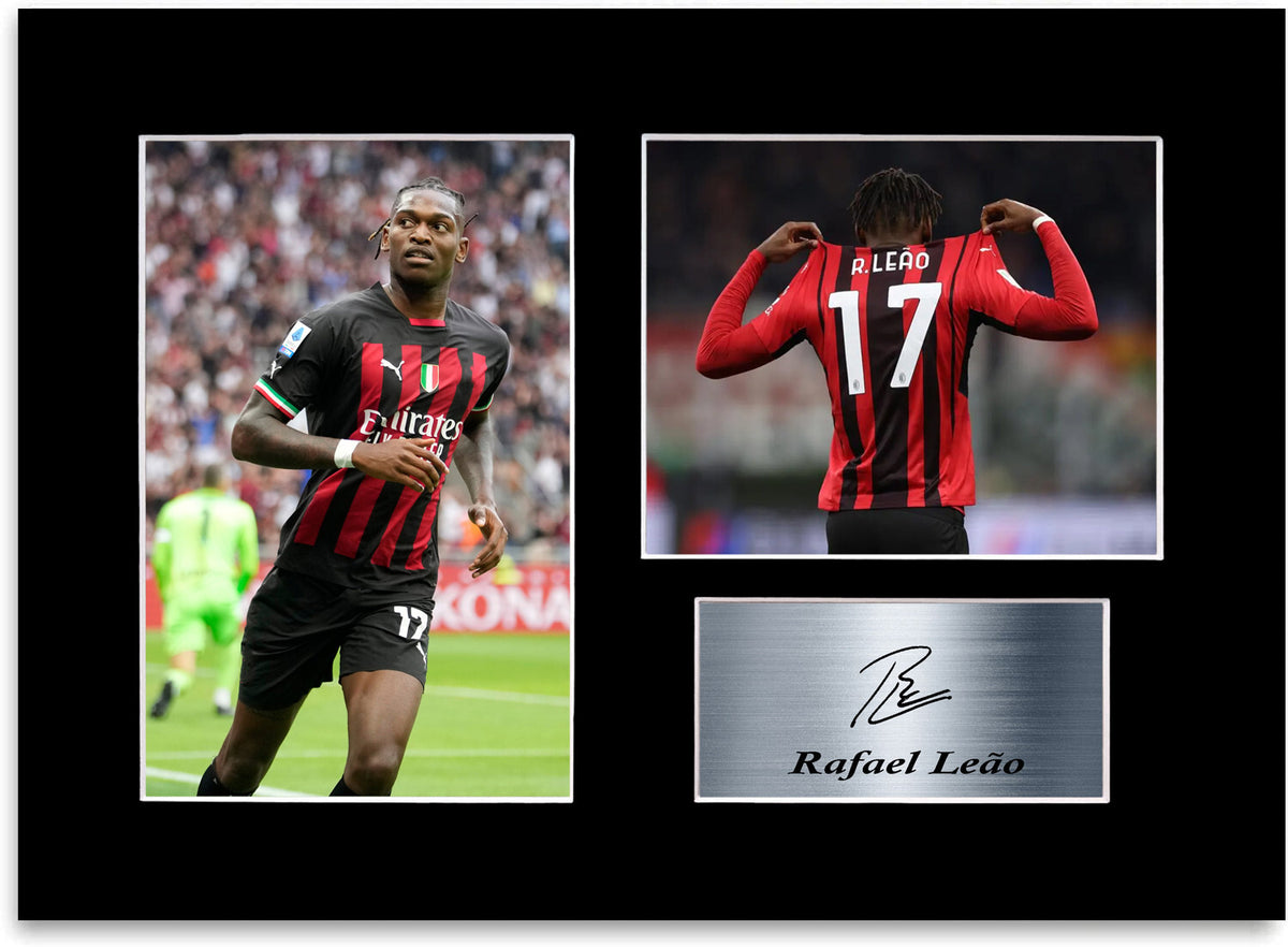 Rafael Leao Football Player Milan mounted display by LJW Prints