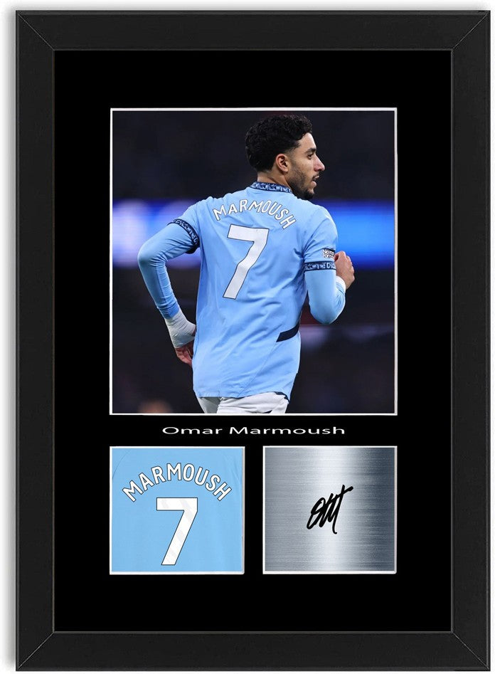 Omar Marmoush Football Player Poster Signed Print Photo A4 Wall Art Framed