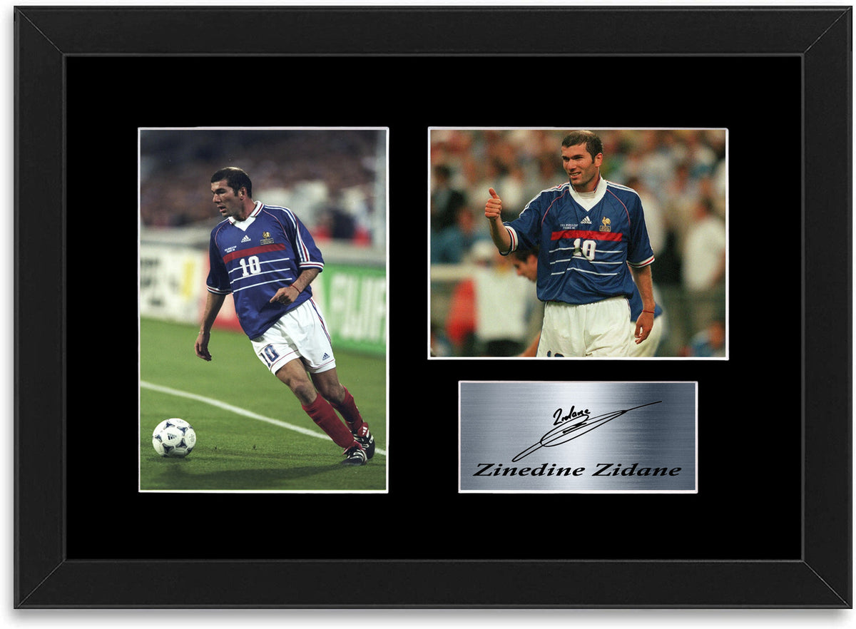 Zinedine Zidane France 1998 Signed Photo Display Poster A4 Framed