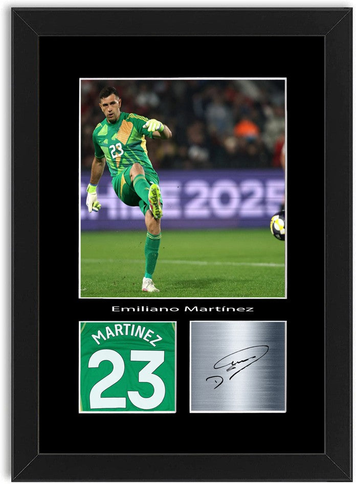 Emiliano Martinez Football Player Poster Signed Print Photo A4 Wall Art Framed