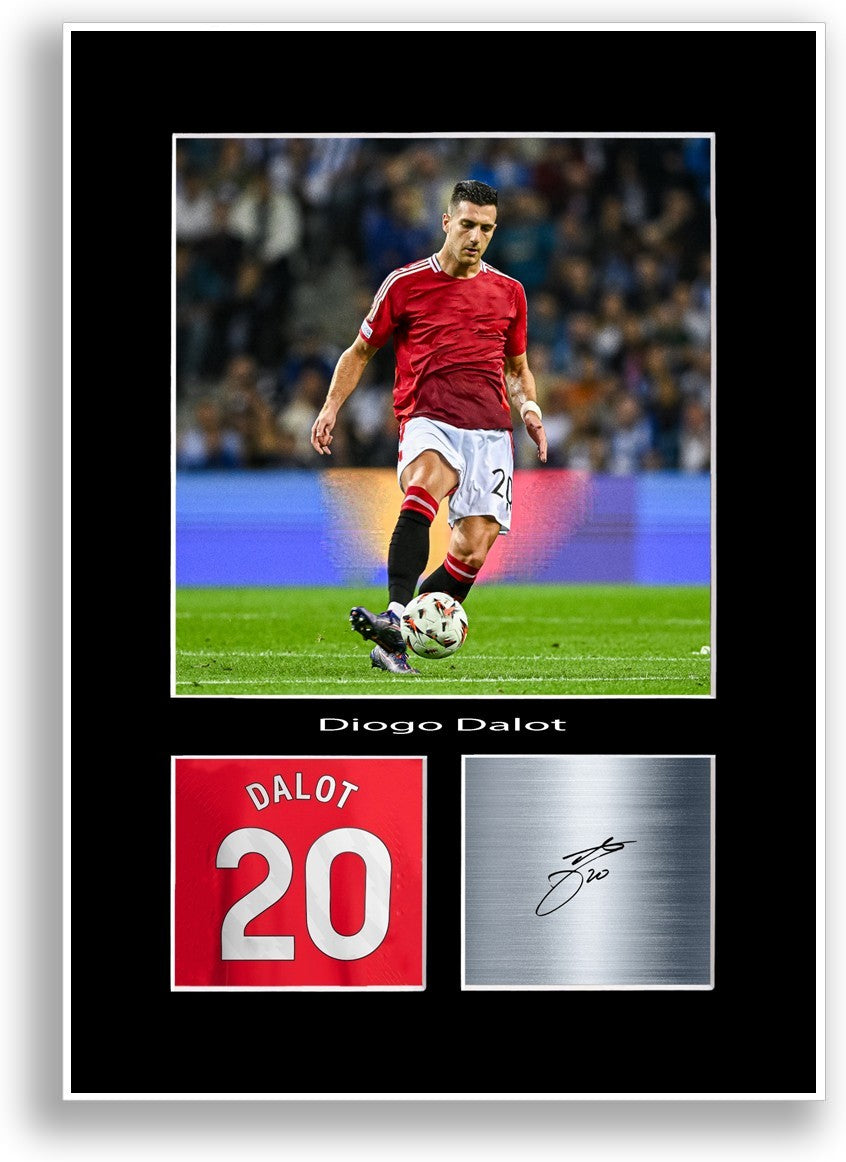 Diogo Dalot Football Player Poster Signed Print Photo A4 Wall Art Gift Idea