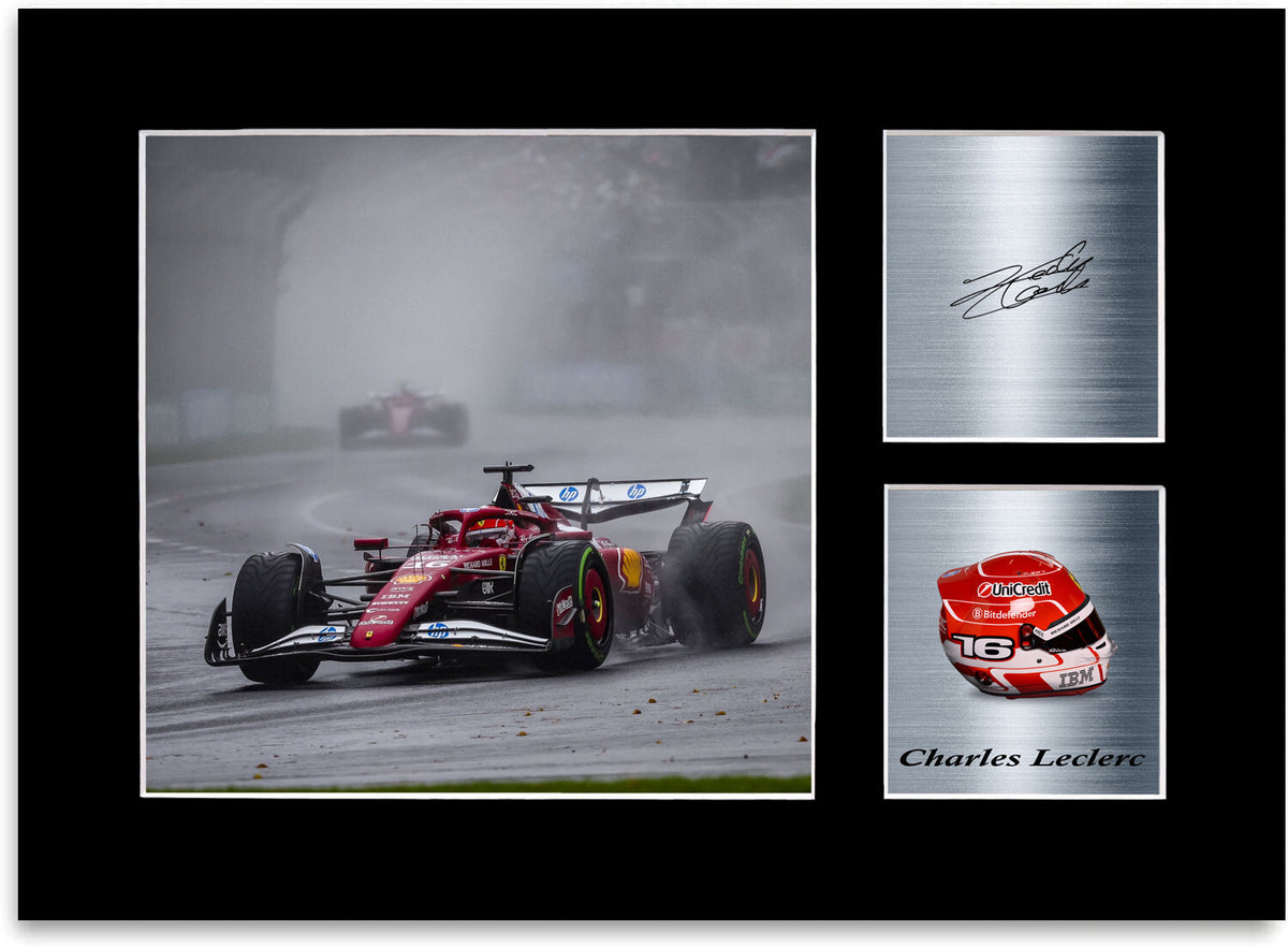Charles Leclerc 2025 For F1 Fans mounted display by LJW Prints