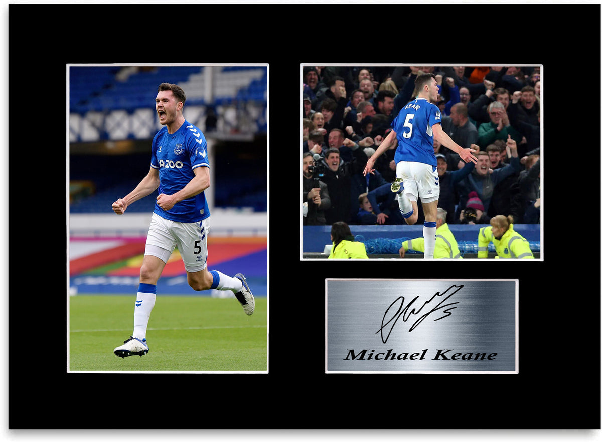 Michael Keane Everton Player framed print by LJW Prints